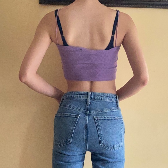 Zara Purple Cropped Tank Top - Picture 3 of 7